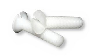 MP008103 - Screw, Flat / Countersunk Head Slotted, M4, Nylon (Polyamide), 25 mm Length - MULTICOMP PRO