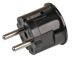 ECS001-SHU-RA - Power Entry Connector, Side Entry, Schuko, 16 A, Black, Nylon (Polyamide) Body, 250 V - PRO ELEC