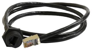 MP009788 - Ethernet Cable, Cat6, C3 Panel RJ45 Jack to RJ45 Plug, Black, 1 m, 3.3 ft - MULTICOMP PRO