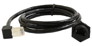 MP009790 - Ethernet Cable, Cat6, C3 Panel RJ45 Jack to 90° RJ45 Plug, Black, 1 m, 3.3 ft - MULTICOMP PRO