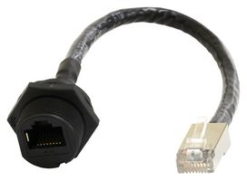 MP009791 - Ethernet Cable, Cat6, C3 Panel RJ45 Jack to RJ45 Plug, Black, 200 mm, 7.9 " - MULTICOMP PRO