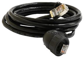 MP009798 - Ethernet Cable, Cat6, C3 90° RJ45 Plug to RJ45 Plug, Black, 2 m, 6.6 ft - MULTICOMP PRO