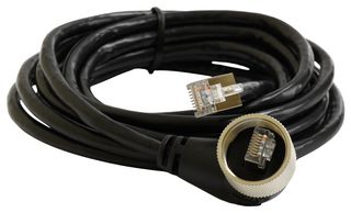 MP009805 - Ethernet Cable, Cat6, C3 90° RJ45 Plug to RJ45 Plug, Black, 3 m, 9.8 ft - MULTICOMP PRO