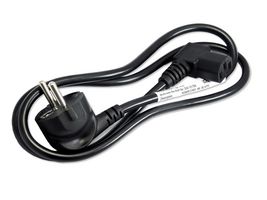GW-151784 - Mains Power Cord, 10A/16A, 90° IEC 60320 C13 to 90° CEE 7/7 Plug, 1 m, 250 V, Black - MULTICOMP PRO