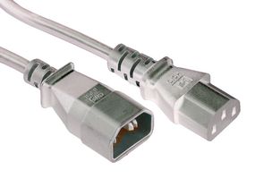GW-151796 - Mains Power Cord, IEC 60320 C14 to IEC 60320 C13, 1 m, 10 A, 250 V, Grey - MULTICOMP PRO