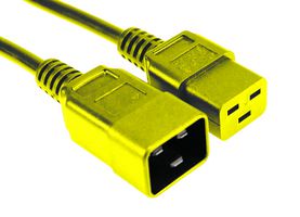 GW-151809 - Mains Power Cord, IEC 60320 C20 to IEC 60320 C19, 2 m, 16 A, 250 V, Yellow - MULTICOMP PRO