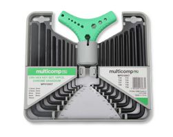 MP010957 - Hex Key Set, 18 Pieces, 9x Metric Hex Key, 9x Torx Keys, Red Handle & Plastic Box - MULTICOMP PRO