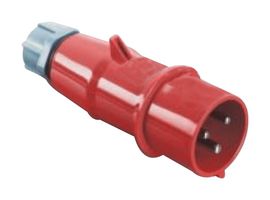 MP011042 - Industrial Pin & Sleeve Connector, MP-CEE, Plug, 3P+E, Cable Mount, Red, IP44, 16A, 400V - MULTICOMP PRO