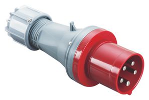 MP011066 - Industrial Pin & Sleeve Connector, MP-CEE, Plug, 3P+E, Cable Mount, Red, IP44, 63A, 400V - MULTICOMP PRO