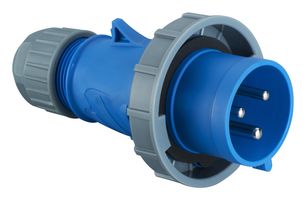 MP011089 - Industrial Pin & Sleeve Connector, MP-CEE, Plug, 2P+E, Cable Mount, Blue, IP67, 32A, 230V - MULTICOMP PRO