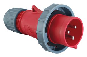 MP011090 - Industrial Pin & Sleeve Connector, MP-CEE, Plug, 3P+E, Cable Mount, Red, IP67, 32A, 400V - MULTICOMP PRO