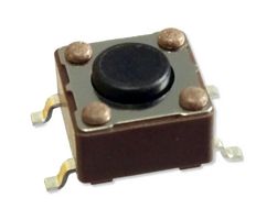 MPTSM-63K-V - Tactile Switch, SPST-NO, Top Actuated, 7mm, SMD, Black Round Button, 100 gf, 50mA at 12VDC - MULTICOMP PRO