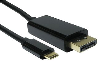 USB3C-DP-2M - Audio / Video Cable Assembly, USB Type C Plug, DisplayPort Plug, 6.56 ft, 2 m, Black - PRO SIGNAL