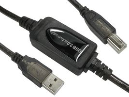 USB2-PREXT10M - USB Cable, Type A Plug to Type B Plug, 10 m, 33 ft, USB 2.0, Black - PRO SIGNAL