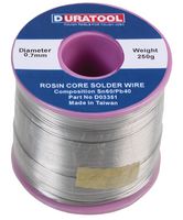 D03347 - SOLDER WIRE, SN60-PB40, 0.7MM, 250G REEL - DURATOOL