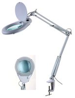 PELL0085 - Magnifier Lamp, LED, 15W, 967lm, 6500K, 220/240V, 80x LED, Table Clamp - PRO ELEC