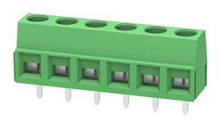 MP012053 - Wire-To-Board Terminal Block, 5 mm, 6 Ways, 26 AWG, 14 AWG, 1.5 mm², Screw - MULTICOMP PRO