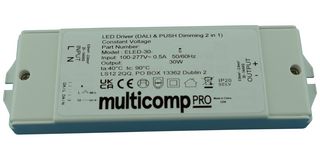MP011869 - LED Driver, LED Lighting, 30 W, 12 V, 2.5 A, Constant Voltage, 100 VAC - MULTICOMP PRO