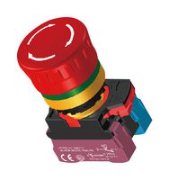 MP-AP2E-BTE02R - Emergency Stop Switch, Red, DPST-NC, Rotate Release, Quick Connect, 10 A, 120 V, 24 V - MULTICOMP PRO