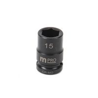 MP12-CRMO15 - Socket, Hex, 15 mm x 38 mm, 1/2" Drive Size, Chromium Molybdenum Steel, DIN3121, Auto Repair - MULTICOMP PRO