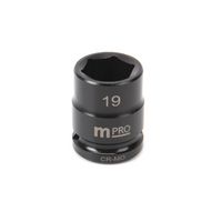 MP12-CRMO19 - Socket, Hex, 19 mm x 38 mm, 1/2" Drive Size, Chromium Molybdenum Steel, DIN3121, Auto Repair - MULTICOMP PRO