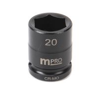MP12-CRMO20 - Socket, Hex, 20 mm x 38 mm, 1/2" Drive Size, Chromium Molybdenum Steel, DIN3121, Auto Repair - MULTICOMP PRO