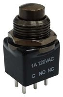 MP-PB10-DBB2QE-4 - Pushbutton Switch, 11.9 mm, DPDT, On-(Off), Round, Black - MULTICOMP PRO