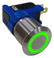 MP-PB7-06LB22FFRG12V - Vandal Resistant Switch, 0.748 ", SPDT, On-On, Round Flat, Natural - MULTICOMP PRO