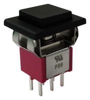 MP-PB8-BE222QE-1 - Pushbutton Switch, DPDT, On-(Off), Square, Black - MULTICOMP PRO