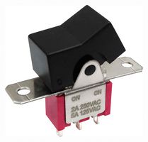 MP-R2-2B-A-5-10 - Rocker Switch, Miniature, On-On, SPDT, Non Illuminated, Panel Mount, Black - MULTICOMP PRO