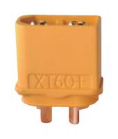 MP011780 - Rectangular Power Connector, 2 Contacts, XT60H, Cable Mount, Solder Cup, 7.2 mm, Plug - MULTICOMP PRO