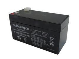 MP12-1.3 - Rechargeable Battery, 12 V, Lead Acid, 1.3 Ah, Quick Connect, 1 - MULTICOMP PRO
