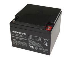 MPUF12-24 - Rechargeable Battery, 12 V, Lead Acid, 24 Ah, Bolt, 1 - MULTICOMP PRO