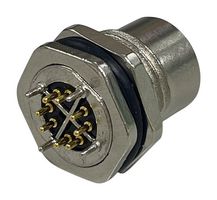MP012459 - Sensor Connector, M12, Female, 8 Positions, PCB Socket, Straight Panel Mount - MULTICOMP PRO
