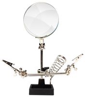 MP012468 - Helping Hand, Large Glass Magnifier, Soldering Irons, 3X Magnification, 90 mm Dia Lens - MULTICOMP PRO