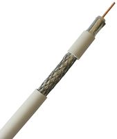 RG6-WHITE MP011886 - Coaxial Cable, RG6, 0.81 mm², Copper Coated Steel, 6.8 mm, 75 ohm, White - MULTICOMP PRO