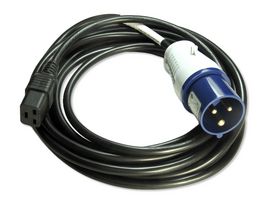 GW-151823 - Mains Power Cord, IEC 60309 to IEC 60320-1 C19, 5 m, 16 A, 250 V, Black, MP-IP44 Commando Series - MULTICOMP PRO