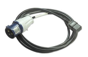 GW-151824 - Mains Power Cord, IEC 60309 to IEC 60320-1 C19, 3 m, 16 A, 250 V, Black, MP-IP44 Commando Series - MULTICOMP PRO