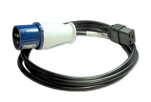 GW-151825 - Mains Power Cord, IEC 60309 to IEC 60320-1 C19, 2 m, 16 A, 250 V, Black, MP-IP44 Commando Series - MULTICOMP PRO