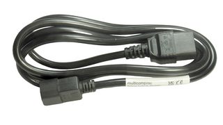 GW-151827 - Mains Power Cord, 10/16A, IEC 60320-1 C14 to IEC 60320-1 C19, 2 m, 250 V, Black - MULTICOMP PRO