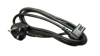 GW-151830 - Mains Power Cord, 90° BS 1363A Plug to 90° IEC 60320-1 C15, 2 m, 10 A, 250 V, Black - MULTICOMP PRO