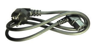 GW-151847 - Mains Power Cord, 10/16A, 90° CEE 7/7 Plug to 90° IEC 60320-1 C15, 1 m, 250 V, Black - MULTICOMP PRO