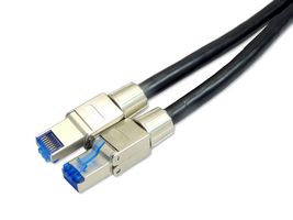 MP013135 - Ethernet Cable, Cat8, RJ45 Plug to RJ45 Plug, SFTP (Screened Foiled Twisted Pair), Black, 1 m - MULTICOMP PRO