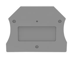 MP012905 - Accessory, Grey, 1.5mm Width DIN Rail Terminal Blocks, End Cover, MP DC STEEL SCREW Series - MULTICOMP PRO