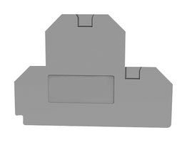 MP012908 - Accessory, Grey, 1.5mm Width DIN Rail Terminal Blocks, End Cover, MP DC STEEL SCREW Series - MULTICOMP PRO