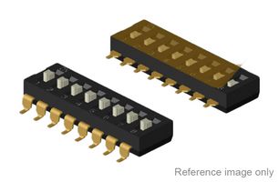 MP-DM-08-V-T/R - DIP / SIP Switch, 8 Circuits, Raised Slide, Surface Mount, SPST-NO, 24 V, 25 mA - MULTICOMP PRO