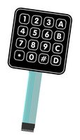 MP013547 - Keypad, Multicomp Pro Keypad, 4 x 4, Matrix, 304 Stainless Steel, 100 mA, 30 V - MULTICOMP PRO