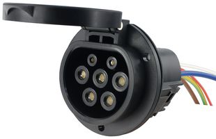 MP013707 - EV Charging Connector, Receptacle, 7 Position, IP44, 32 A, Three Phase - MULTICOMP PRO