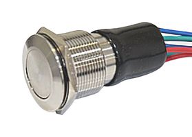 MPPK-22Z13FEY4SS-ANYN - Vandal Resistant Switch, Ring Illumination, 22 mm, SPDT, Maintained, Round Flat, Natural - MULTICOMP PRO