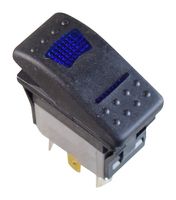 MPX5-184ENN-1ABD-5UN-S - Rocker Switch, 12VDC LED, IP67, On-(Off), SPST-NC, Illuminated, Panel, Snap-In, Black - MULTICOMP PRO